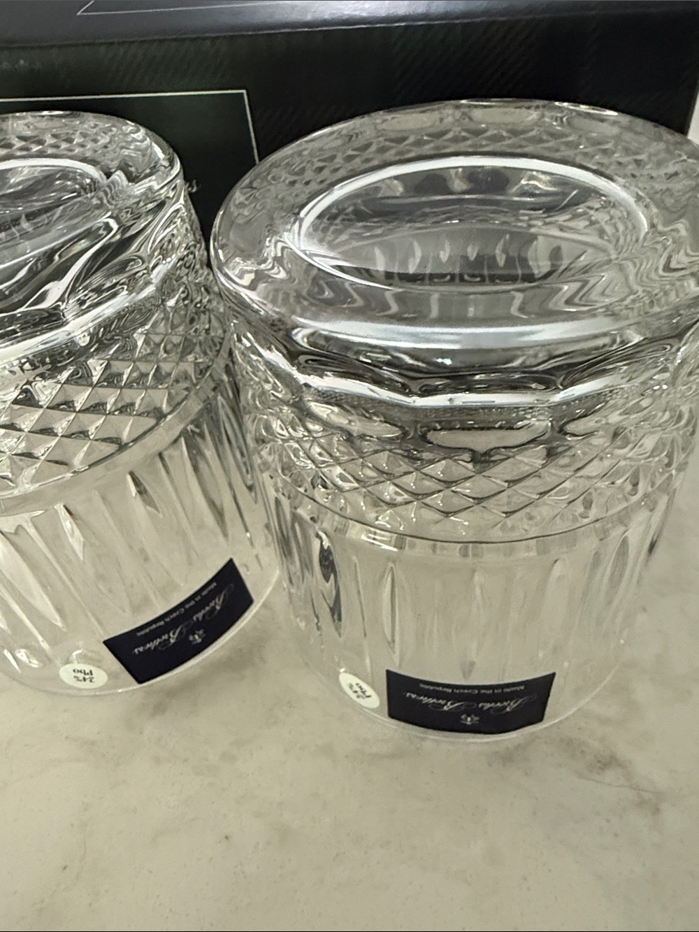 Brooks Brothers Clear Crystal Double Old Fashioned Whiskey Glasses - Clear - Picture 11 of 11